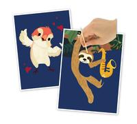Kit Cartes À Gratter Animaux Chanteurs 15 X 20 Cm 2 Pièces