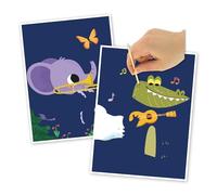 MÉGACRÉA Kit Cartes à gratter Animaux Musiciens 15 x 20 cm