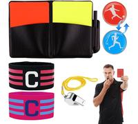 Kit Carton Arbitre De Football,Pvc Carton Rouge Et Jaune Foot,Pochette Carnet De Scores,Piece Pile Ou Face Arbitre Foot,Métal Sifflet Arbitre,2 Brassards De Capitaine C,Pour Football Scolaires Sports