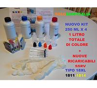 Kit Cartouches rechargeables pleines auto reset + 1 litre encres Recharge originales Inkjet Cartouche 18 x l T18 1811 - 1812 - 1813 - 1814 + 1 litre Total encre recharge pour EPSON Expression Home XP-102 XP-202 XP-205 XP-212 XP-215 XP-225 XP-30 XP-302 XP-305 XP-312 XP-315 XP-322 XP-325 XP-402 XP-405WH XP-412 XP-415 XP-422 XP-425 Imprimantes expédition de Italie avec Corriere exprimé assuré traciabile