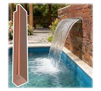 Kit cascade cascade de piscine murale en acier inoxydable 120 cm (3,9 ft) Bronze Débit uniforme drainage parfait piscine terrasse décoration