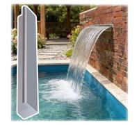 Kit cascade cascade de piscine murale en acier inoxydable 210 cm (210 cm) débit déversement pour un débit d'eau fluide décoration élégante de piscine patio (argent)