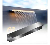 Kit cascade pour aménagement paysager avec système de trop-plein, caisson de fontaine à déversoir pour piscine, bec mural encastré pour jardins et espaces verts - Créez de magnifiques jeux d