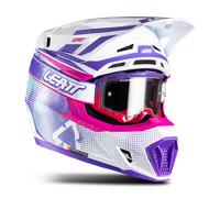 Leatt Casque de motocross 7.5 V26 Taille L Blanc/Fuchsia/Mauve/Turquoise
