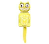 Kit Cat Klock® Horloge murale avec motif jonquille printanière en édition limitée avec yeux et queue mobiles, fabriquée aux États-Unis, parfaite pour la décoration de la maison, horloge moderne