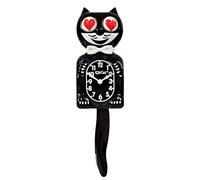 Kit Cat Klock Horloge Murale Classique Noire avec Yeux en Forme de cœur - Horloge emblématique en Forme de Chat avec Yeux et Queue Mobiles - Horloge Murale à Piles, fabriquée aux États-Unis, Parfaite