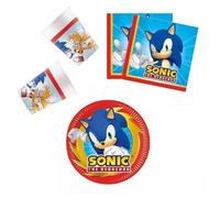 Kit( cde 3 ) anniversaire Sonic New 8 personnes 36 pièces