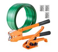 Kit Cerclage Feuillard PET 304 8 m Kit Cerclage Palette Manuel avec Outil et Tendeur pour Emballage avec 300 Scellés en Métal