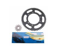 Kit Chaine Adaptable Peugeot 50 Xp6 Sm 1996+2001 420 13x52 (Alesage 100mm) Noir -P2r-