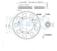 Kit chaine afam adapt. mrx/smx 03-08/mrt/tango/rs3/xp6/xps 06-09/xp7 cross 11x52 n/a G