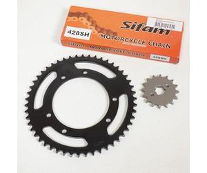 Kit chaîne Axring compatible avec Moto Derbi 125 Senda R Baja Eu3 2010 à 2013