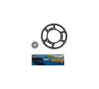kit chaine compatible avec derbi 50 senda drd 2002+2005 420 14x53 (alesage 105mm) (demultiplication origine) -p2r-
