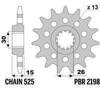 Kit chaine EK CHAIN PBR 525 SRX2 - 17/45 - 128 Couronne acier renforcé