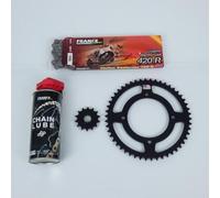 Kit Chaîne Fe Pour Moto Beta 50 Rr Enduro 2005 À 2015 14x50 Pas 420 Al100mm Neuf