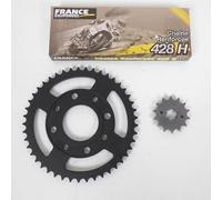 Kit chaîne France Equipement compatible avec Moto Daelim 125 Daystar 2008 à 2012 45X14X428
