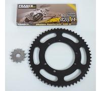 Kit chaîne France Equipement compatible avec Moto Sherco 50 Enduro 2008 à 2015 13X56 pas 428