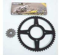 Kit chaîne France Equipement compatible avec Moto Suzuki 125 Intruder 1999 à 2008 14X56 pas 428 / JS1A4