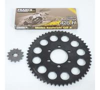 Kit chaîne France Equipement compatible avec Moto Yamaha 125 DTMX 1976 à 1982 13X54 pas 428