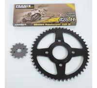 Kit chaîne France Equipement compatible avec Moto Yamaha 125 SR 1982 à 1998 14X49 / 10F / 3MW
