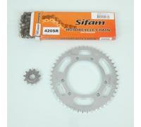 Kit Chaîne Sifam Pour Moto Malaguti 50 Xsm 2003 À 2006 11x48 Pas 420 / Alésage 105mm Neuf