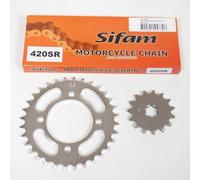 Kit Chaîne Sifam Pour Moto Yamaha 80 Pw 1983 À 2010 15x32 Neuf