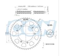 Kit Chaîne Teknix Pour Moto Derbi 50 Senda Sm X-Race 2006 À 2010 Neuf
