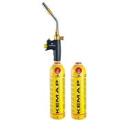 Kit Chalumeau à Gaz 2 Bouteilles Propane KEMAP PRO 750ml 2400°C Soudobrasage Plomberie Mallette de Transport KEMPER