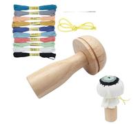 Kit Champignon À - Outil De Réparation En Bois Massif Avec 10 Couleurs De Fil Et D'aiguilles, Cordon Élastique Pour Sécuriser Le Tissu Pour La Réparation De Chaussettes Et Le Patch De Pull, C