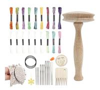 Kit champignon à repriser en bois - Outil de réparation traditionnel avec bandes élastiques pour réparation de chaussettes et tricots | Outil de repriser fil de hêtre lisse pour pulls, gilets et