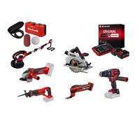 Kit chantier sans fil Einhell ? Meuleuse, scies, perceuse, ponceuse + 2 batteries 4.0Ah + chargeur