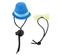 Kit Chapeau et Nœud pour Lézard, Costume de Reptile Bleu Jaune