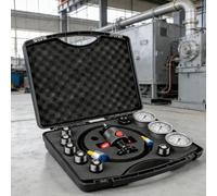 Kit Charge Azote Accumulateur Hydraulique, Système De Test De Pression Avec 3 Jauges 1500-6000 PSI, 7 Raccords Universels, Tuyau De Gaz Et Adaptateur CGA580 Pour Maintenance