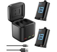 Kit Chargeur De Batterie Pour Gopro Hero 13 Black ¿ Lot De 2 Batteries Et Boîtier De Charge Triple Avec Câble Type-C, Charge Rapide, Haute Capacité Pour Batteries D'Origine Go Pro 13[Z1000]