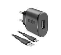 Kit Chargeur secteur 5 W pour Smartphone Noir + Câble Micro USB 1 m