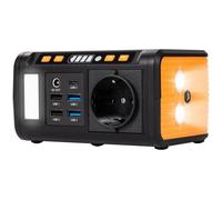 Technaxx Mini Station Electrique TX-205 avec Panneau LED, Lampe, 5X USB - Powerbank 74Wh 230V avec Prise intégrée - Batterie Externe pour Portable, téléphone etc., Compatible avec chargeurs solaires