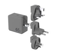 Force Power – Adaptateur de voyage – PD GaN 65 W – USB-A + 2×USB-C – Gris