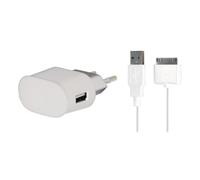 Kit Chargeur USB A 1A + Câble USB A / 30 PIN 1m Blanc Bigben
