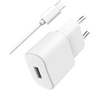 Kit Chargeur USB A 2.4A + Câble USB A / microUSB 1m Blanc WOW