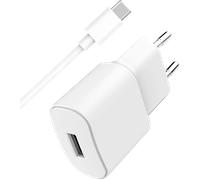 Kit Chargeur USB A 2.4A + Câble USB A / USB C 1m Blanc WOW