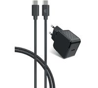 Kit Chargeur USB C 25W + Câble USB C / USB C 1.2m Noir Bigben