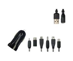Kit chargeur voiture THOMSON AC 12/24V 2A 6 connecteurs interchangeables 1 m Noir