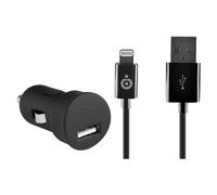 Kit Chargeur Voiture USB A 2.4A + Câble USB A / Lightning 1m Noir Bigben