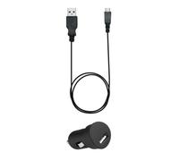 Kit Chargeur Voiture USB A 2A + Câble USB A / microUSB 1m Noir Bigben
