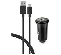 - Adaptateur d'alimentation pour voiture - 2.4 A (USB) - sur le câble : USB-C - noir