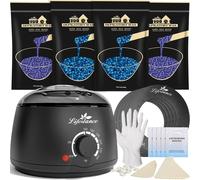 Kit Chauffe Cire Avec 45 Accessoires 400g Epilation Cire Perles Avec Formule De Lavande Pour Corps, Jambes, Visage, Aisselles, Epilation Maillot
