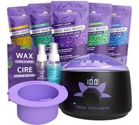 Kit chauffe-cire - Machine à épiler - Pour épilation à la cire - Avec coque en silicone - Noir