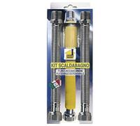Kit chauffe-eau chaudière extensible flexible 200 400 mm 1 gaz jaune 3/4" MF 2 eau nue 1/2" gaz MF UNI11353 eau DM 174