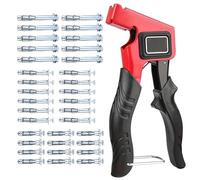 Kit Cheville Molly avec Pince, Assortiment avec 34 cheville Molly Metallique pour Placo Brique Creuse, Pince Professionnel Convient à M5,3 Tailles de Vis,Métal d'ancrage Mural Creux avec Boulon Molly