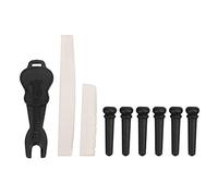 Kit Chevilles de Chevalet Guitare, Os de Bœuf et Ébène, 6 Pièces avec Tire - Chevilles Gravé - Clarté Sonore Supérieure, Transmission Vibratoire Optimale, Accessoires pour Amélio