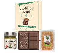 Kit Chocolat Dubai - Crème de Pistache 200g, Moule chocolat dubai 2en1, Kadaif Cheveux d’Ange alimentaire 200g | Kit Dubai Chocolate pour une création chocolatée maison.